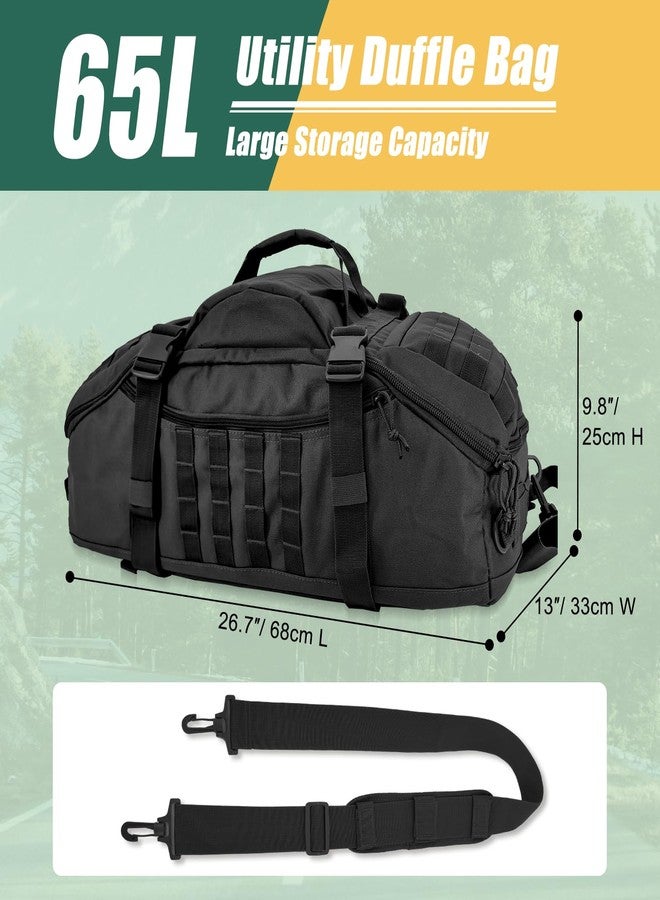 EASY BW 65L Large Travel Duffle Bag Military Tactical Backpack, Army Assault Pack 3 Day Bug Out Bag Rucksack for Outdoor Sport Hiking Camping with Molle System - Image 2
